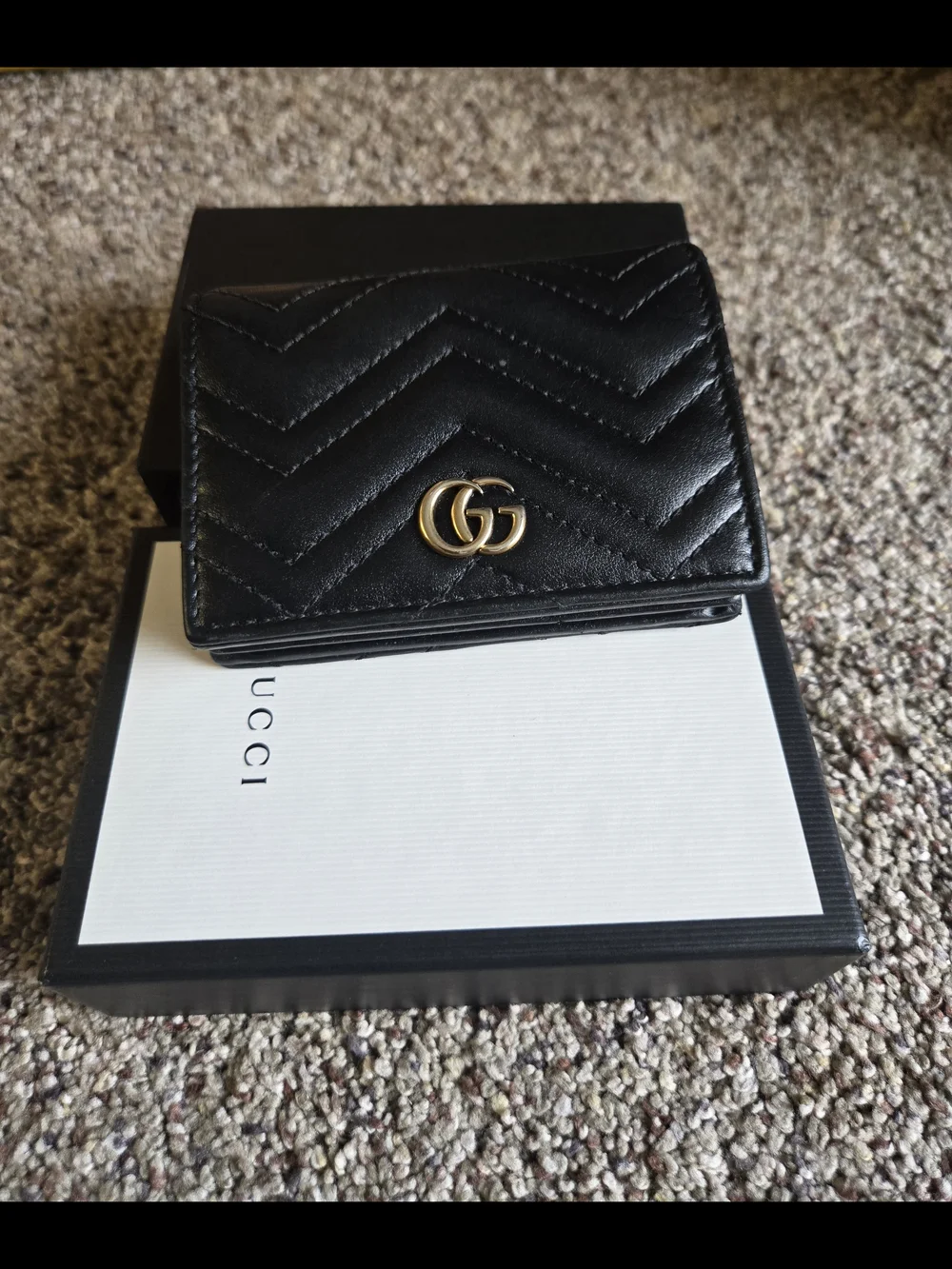 Gucci Black Quilted Leather Wallet - GG Marmont - Picture 11 of 16